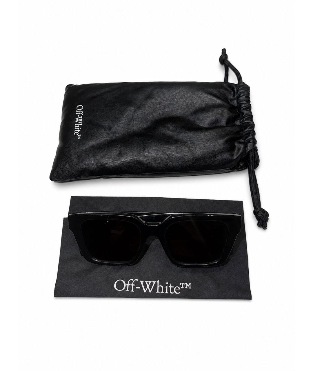 OFF-WHITE Черные пластиковые солнцезащитные очки, фото 4