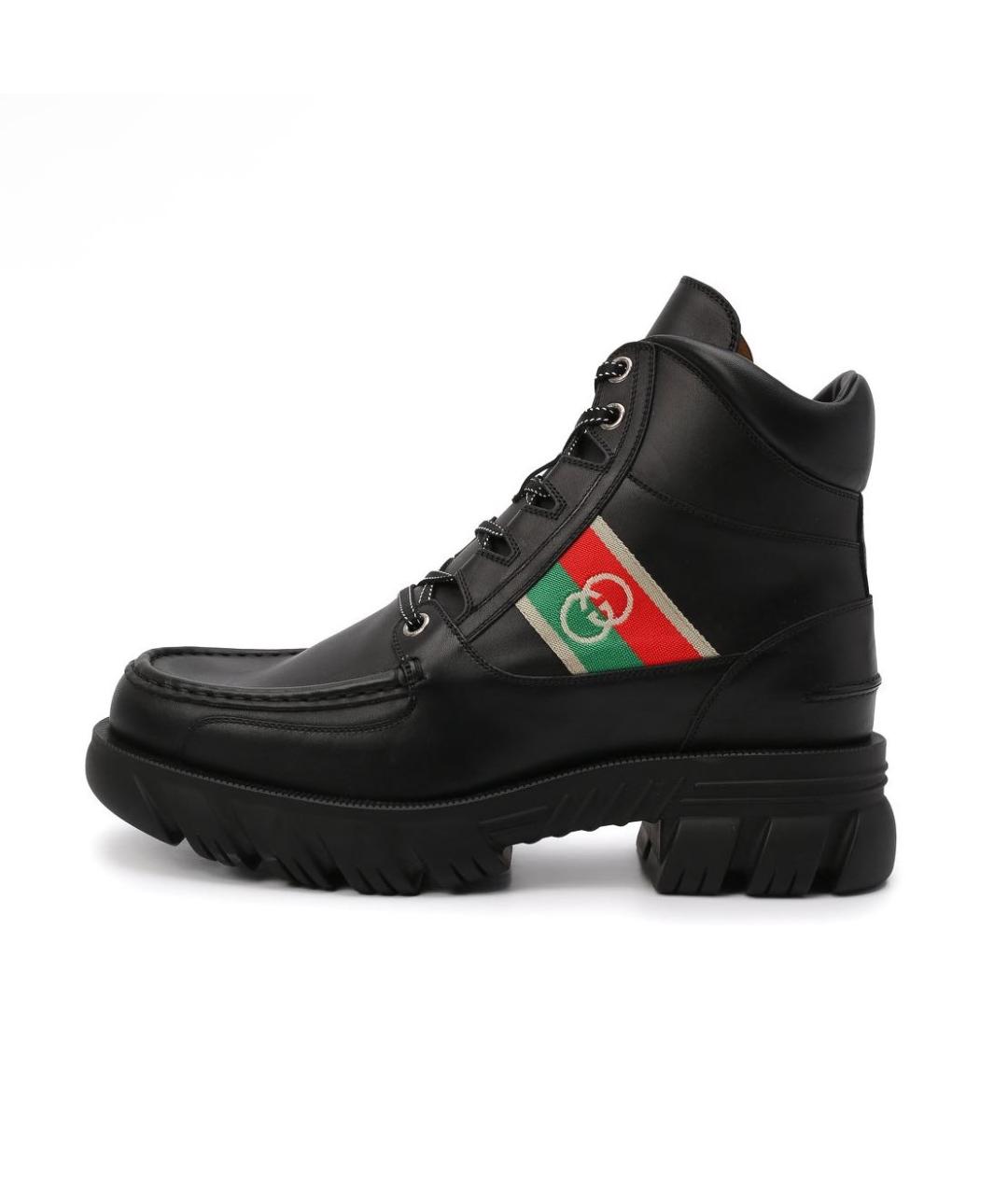 GUCCI Черные кожаные полусапоги, фото 6