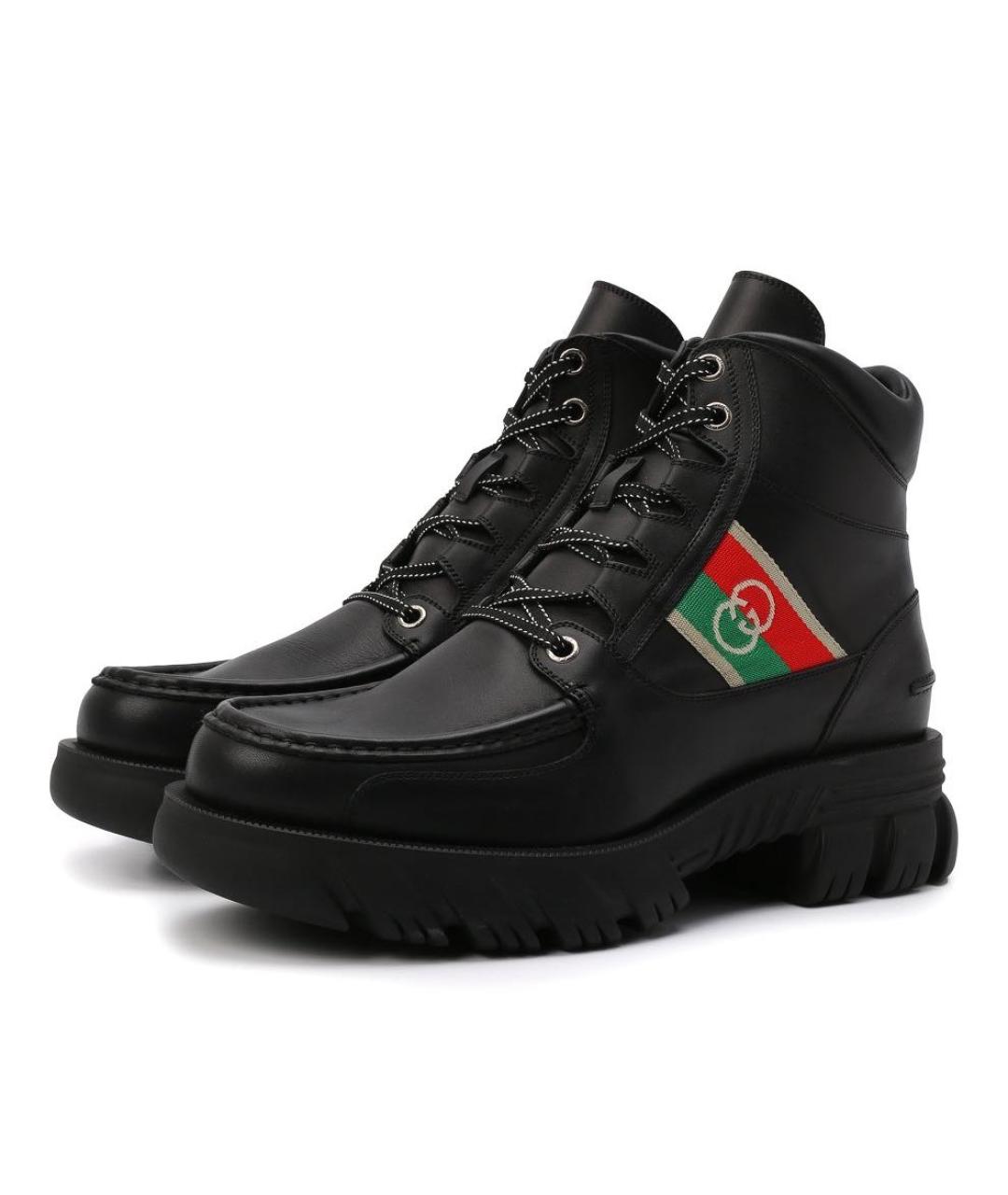 GUCCI Черные кожаные полусапоги, фото 3