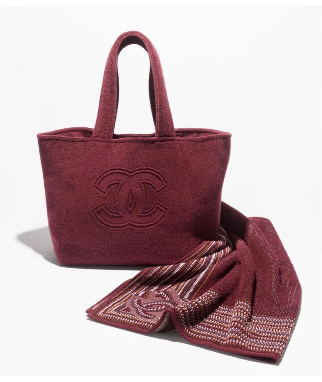 CHANEL Бордовая пляжная сумка, фото 2