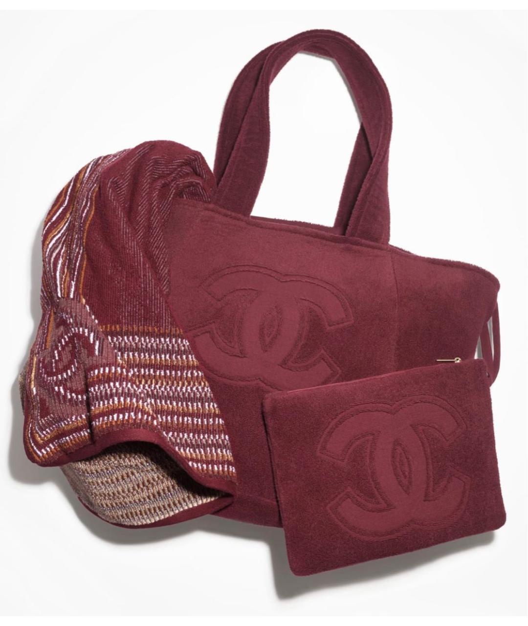 CHANEL Бордовая пляжная сумка, фото 7