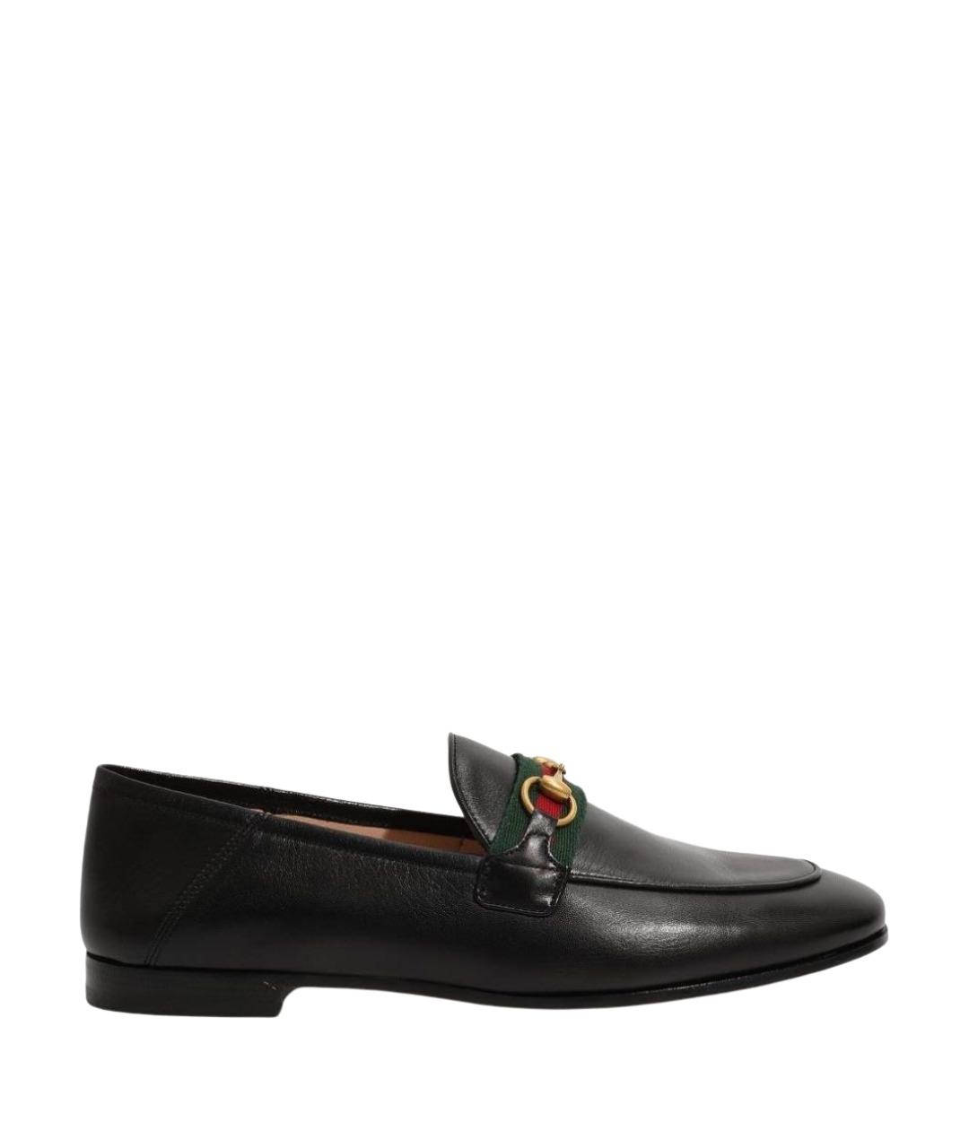 GUCCI Черные кожаные туфли, фото 1