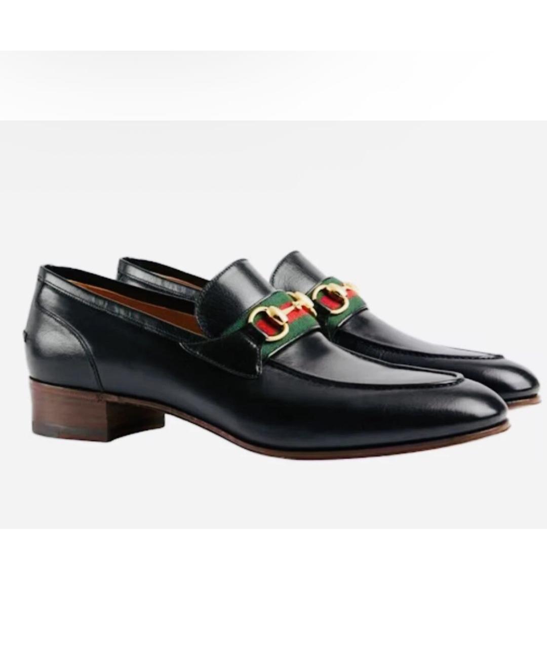 GUCCI Черные кожаные туфли, фото 2