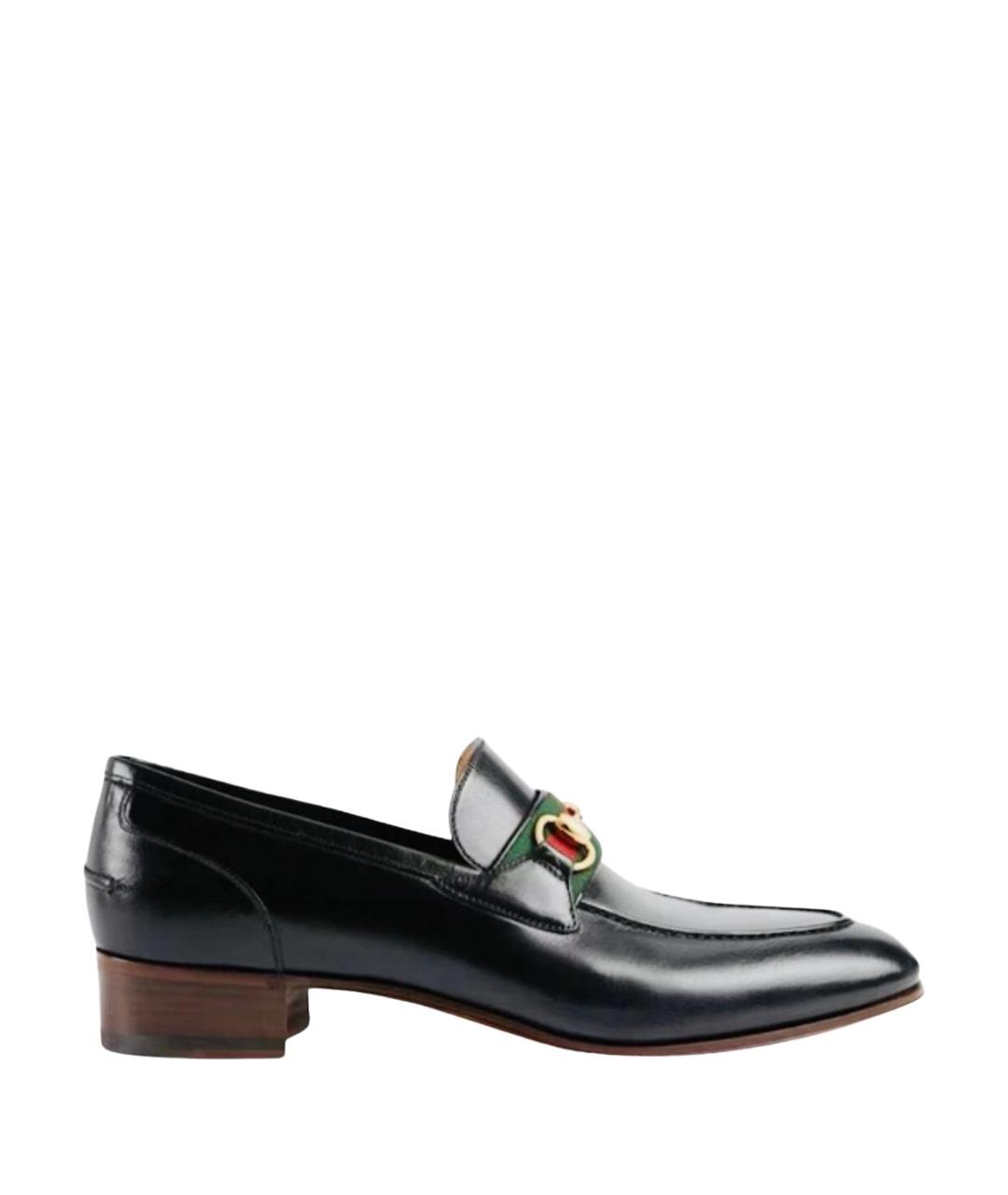 GUCCI Черные кожаные туфли, фото 1