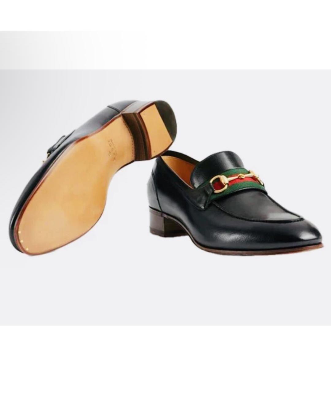 GUCCI Черные кожаные туфли, фото 5