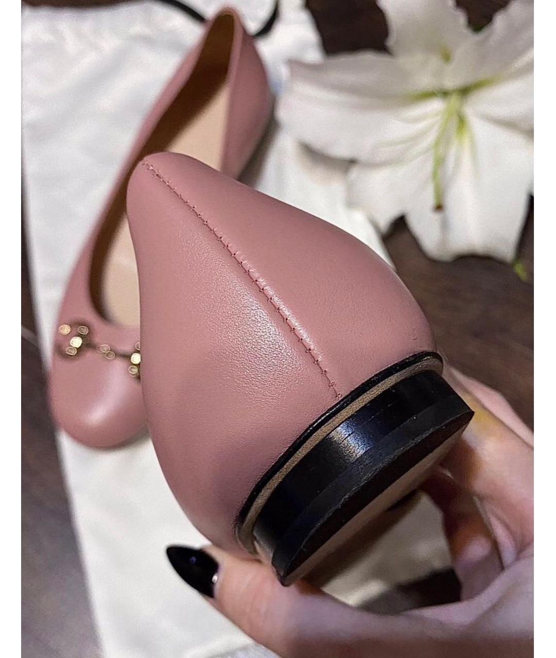 GUCCI Розовые кожаные балетки, фото 4