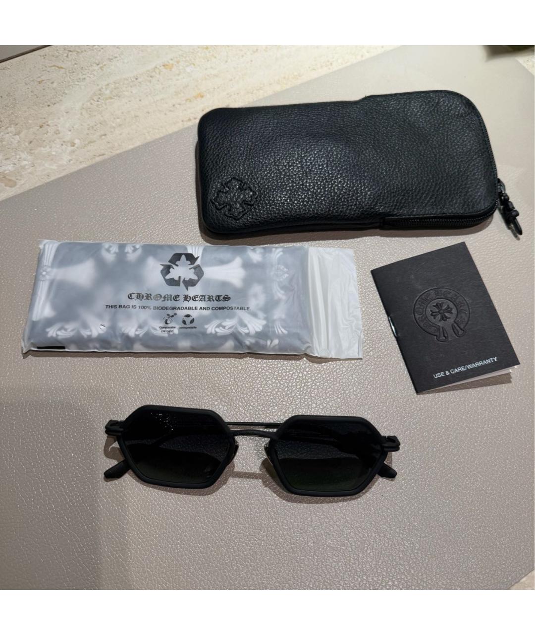 CHROME HEARTS Черные пластиковые солнцезащитные очки, фото 5