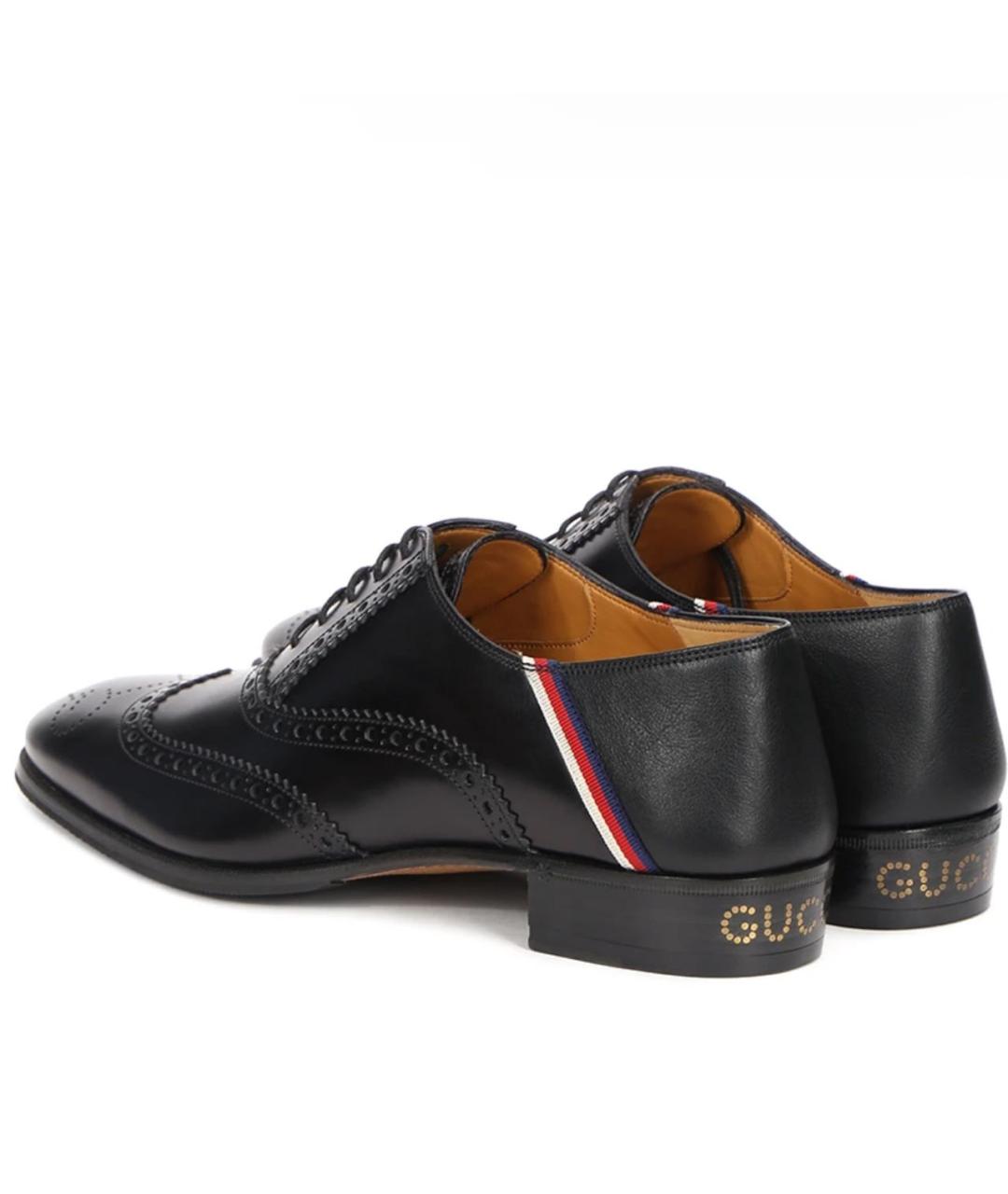 GUCCI Черные кожаные туфли, фото 2