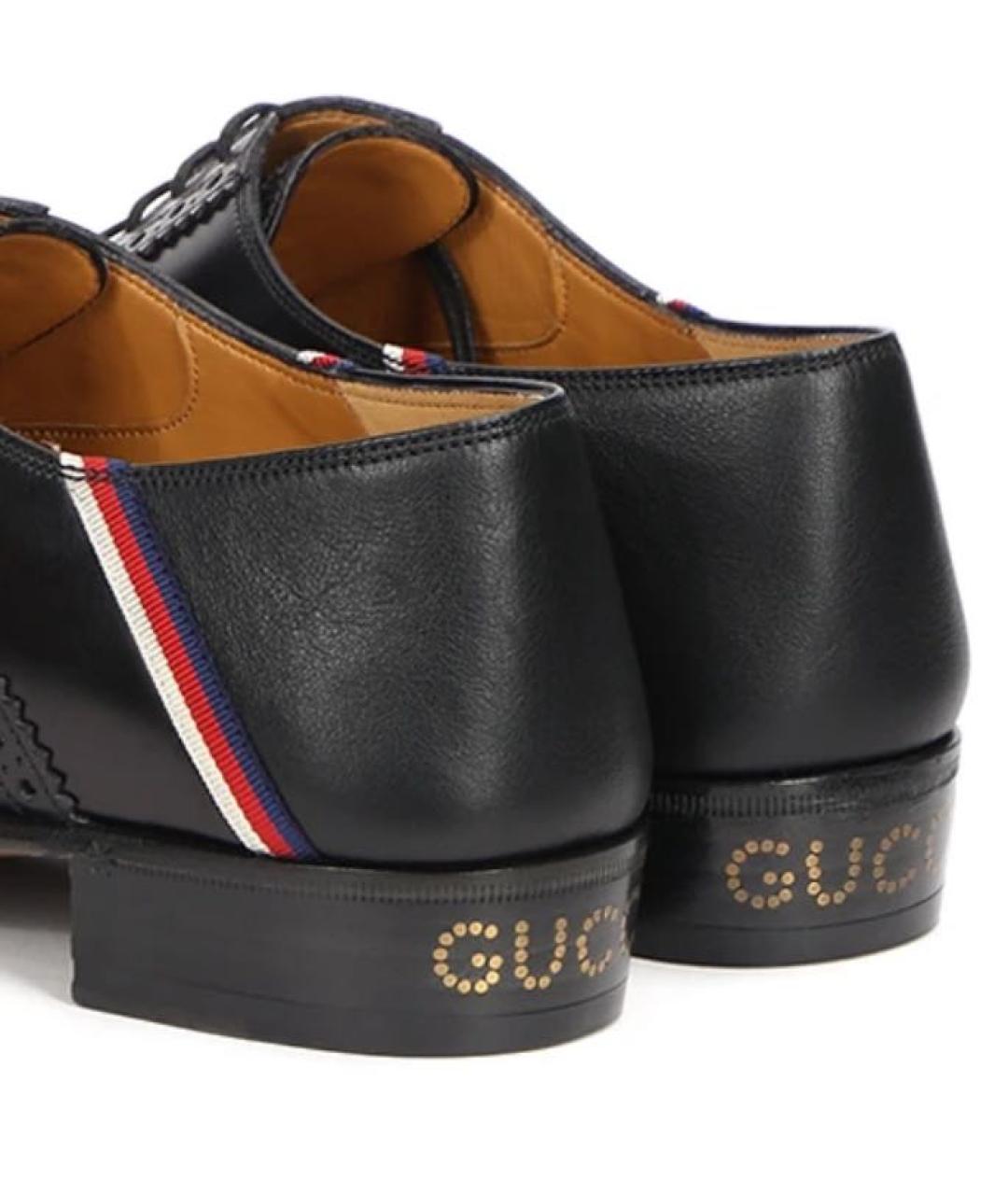 GUCCI Черные кожаные туфли, фото 4