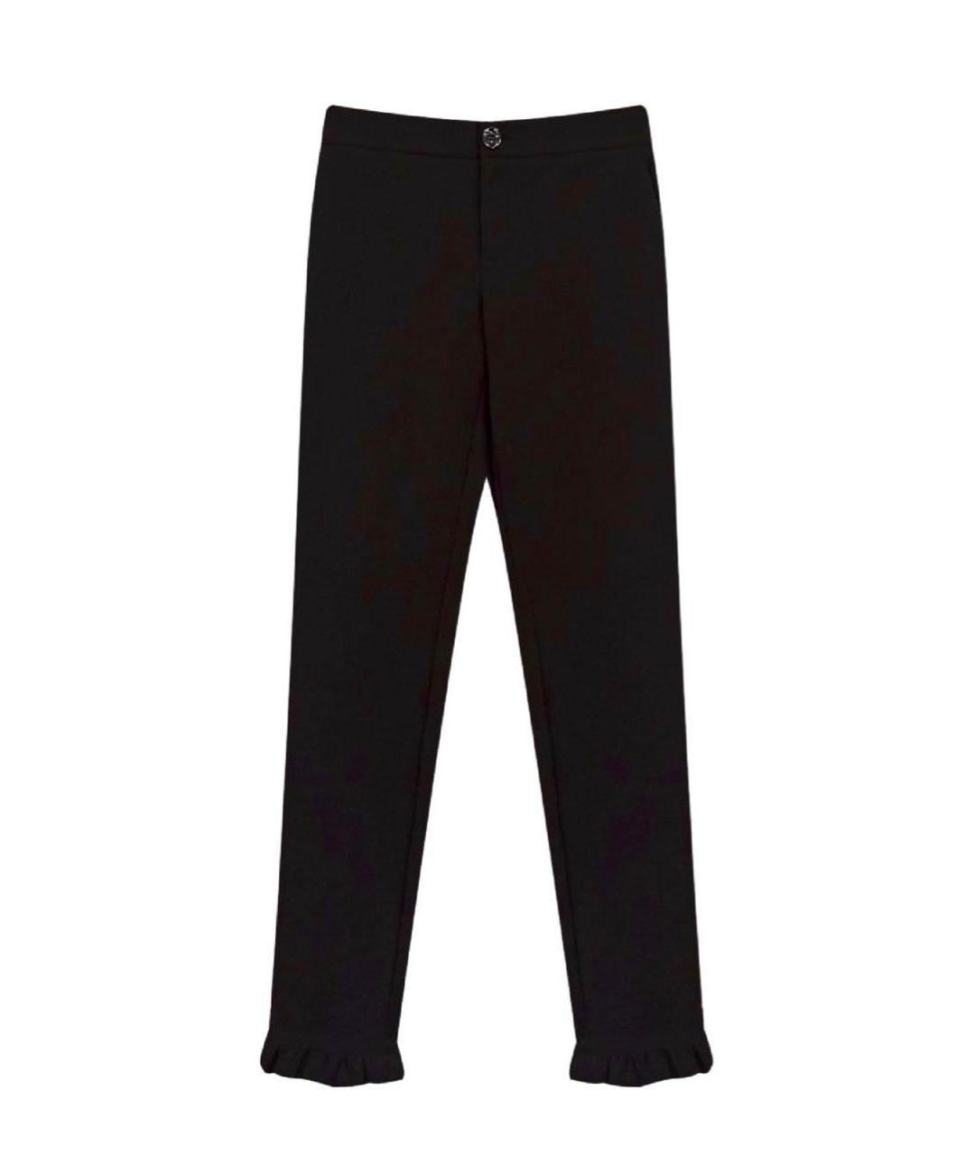 GUCCI Черные хлопко-эластановые прямые брюки, фото 1