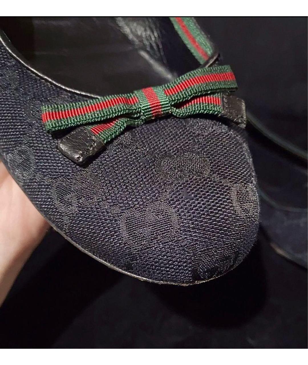 GUCCI Черные текстильные балетки, фото 2