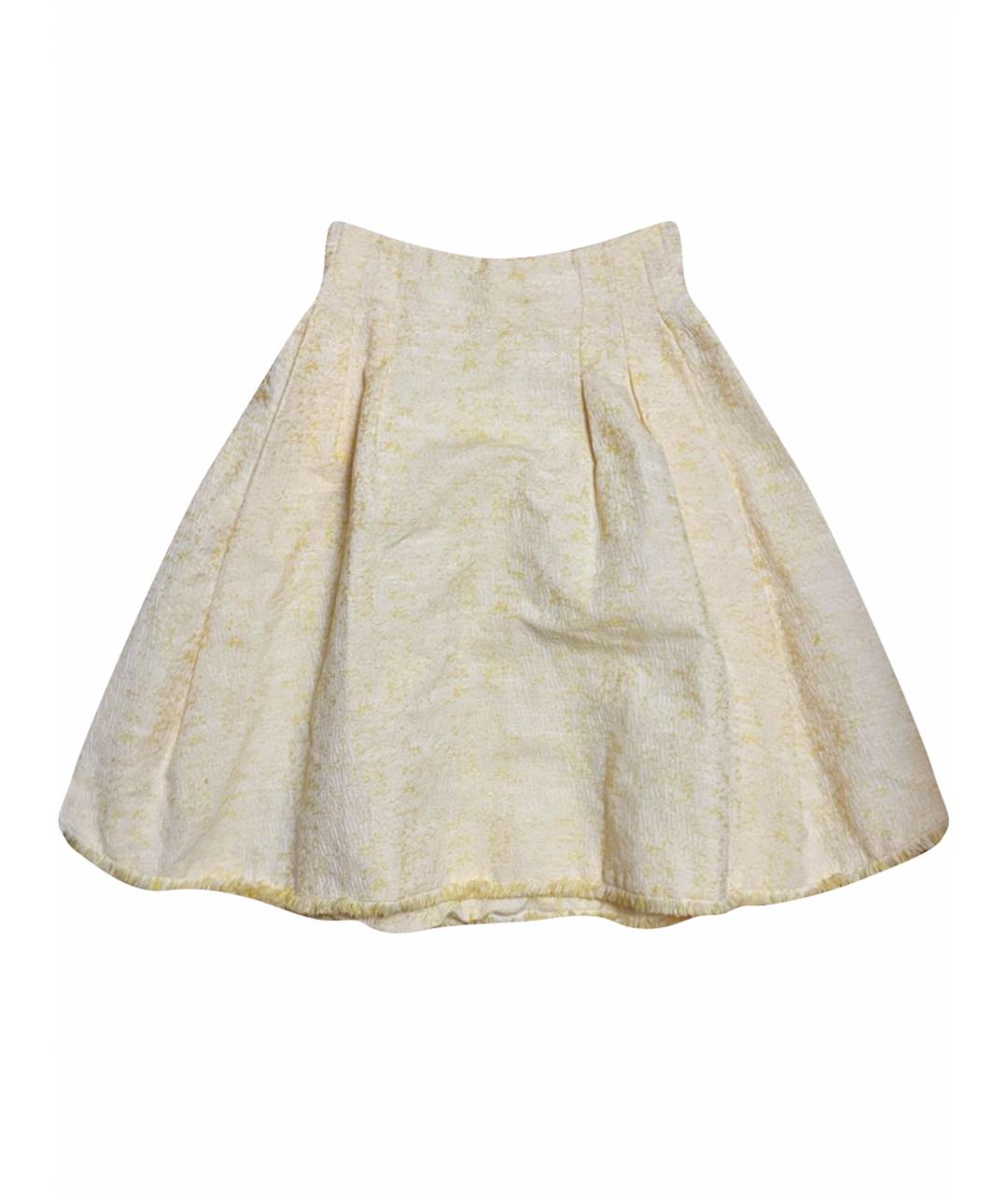CHRISTIAN DIOR Желтая хлопковая юбка миди, фото 1