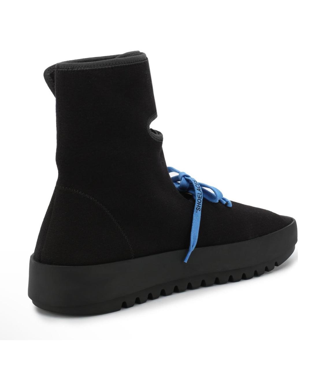 OFF-WHITE Черные текстильные высокие кроссовки / кеды, фото 3
