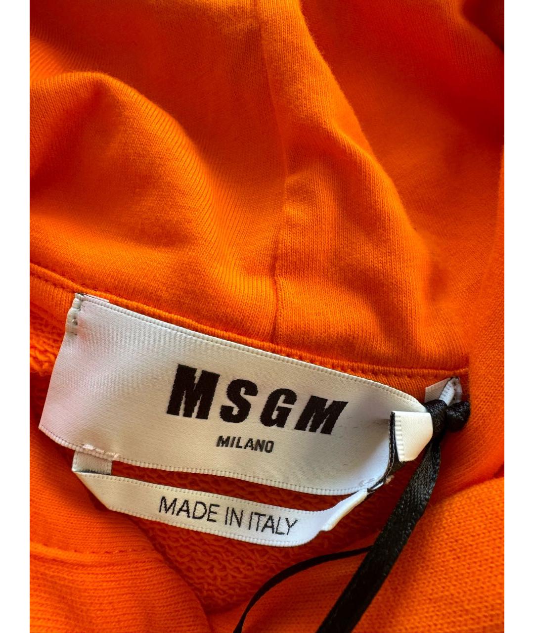 MSGM Оранжевое хлопко-эластановое повседневное платье, фото 4