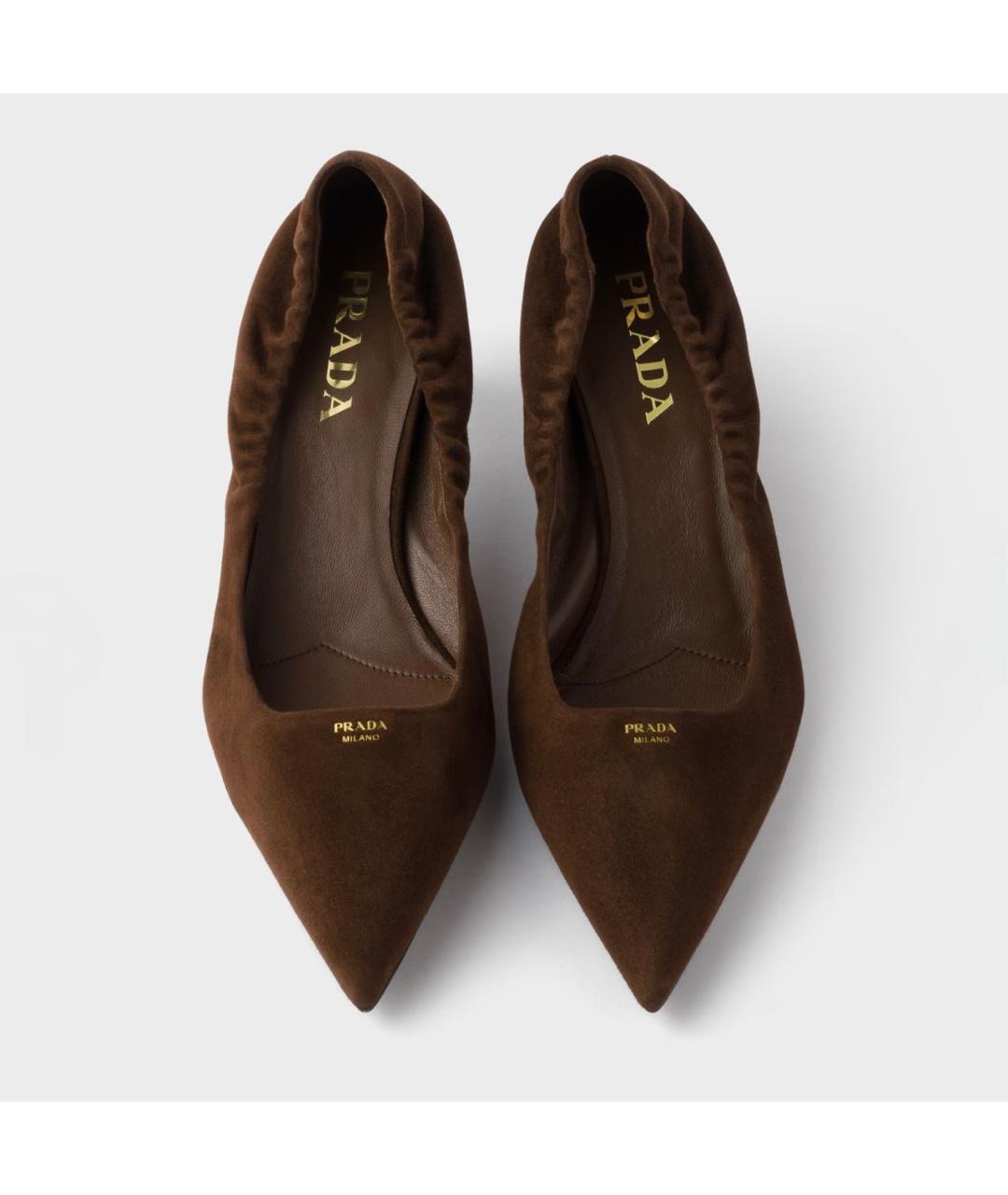 PRADA Коричневые замшевые туфли, фото 2