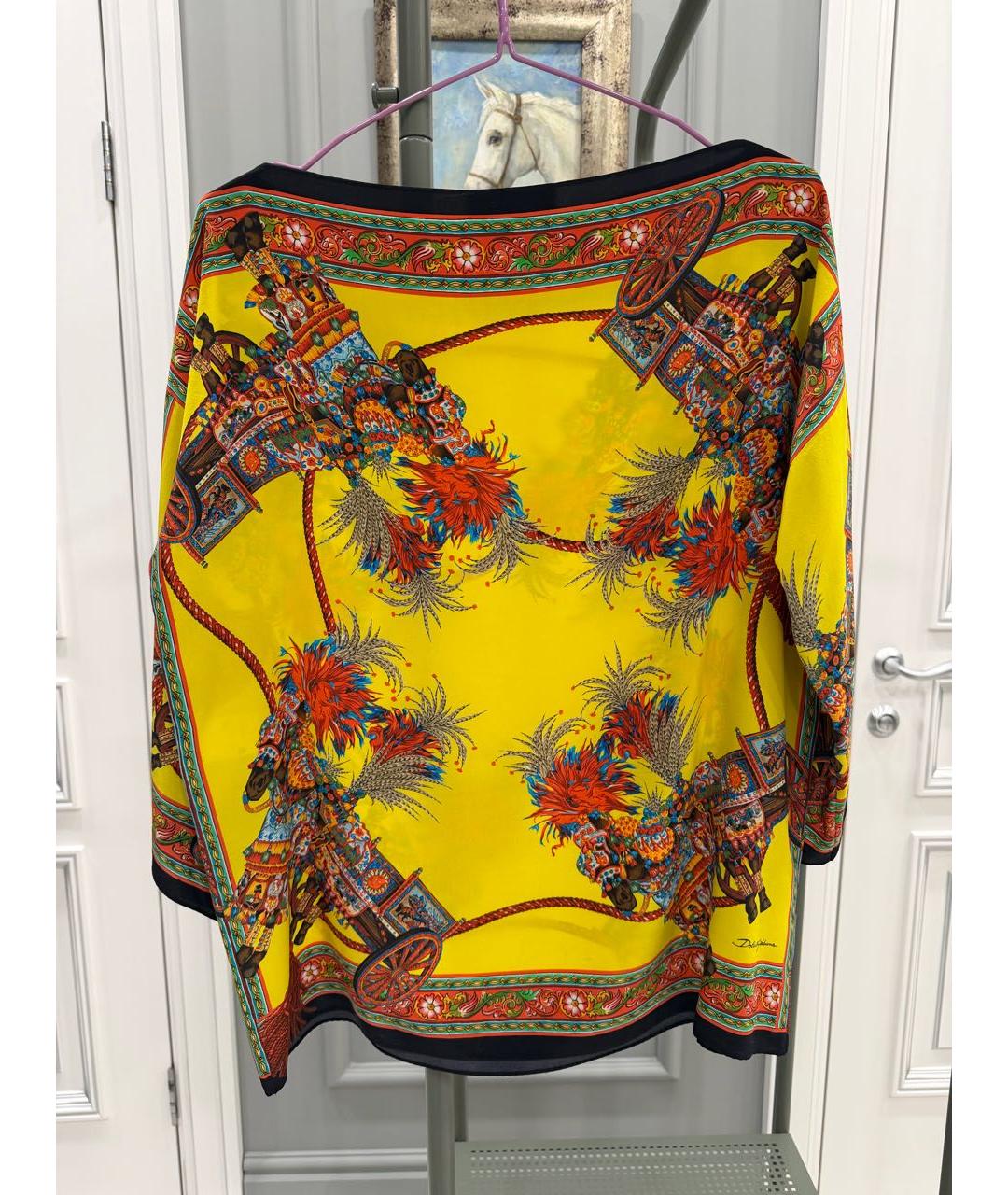 DOLCE&GABBANA Мульти шелковая блузы, фото 2