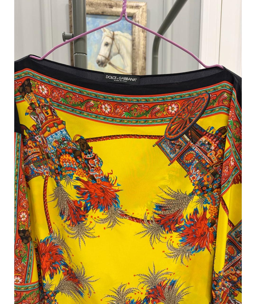 DOLCE&GABBANA Мульти шелковая блузы, фото 3