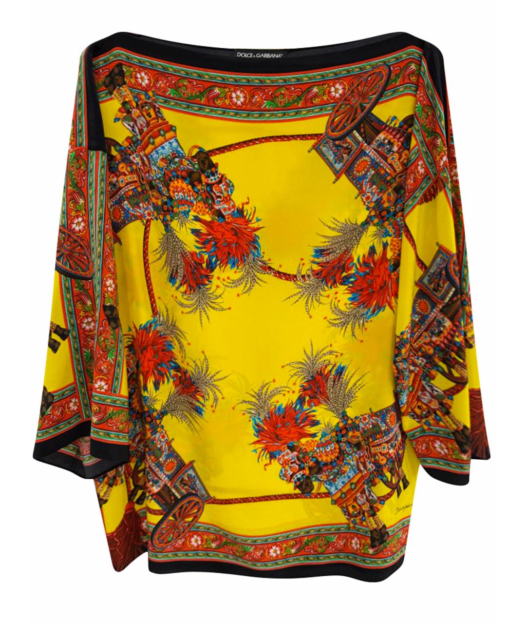 DOLCE&GABBANA Мульти шелковая блузы, фото 1