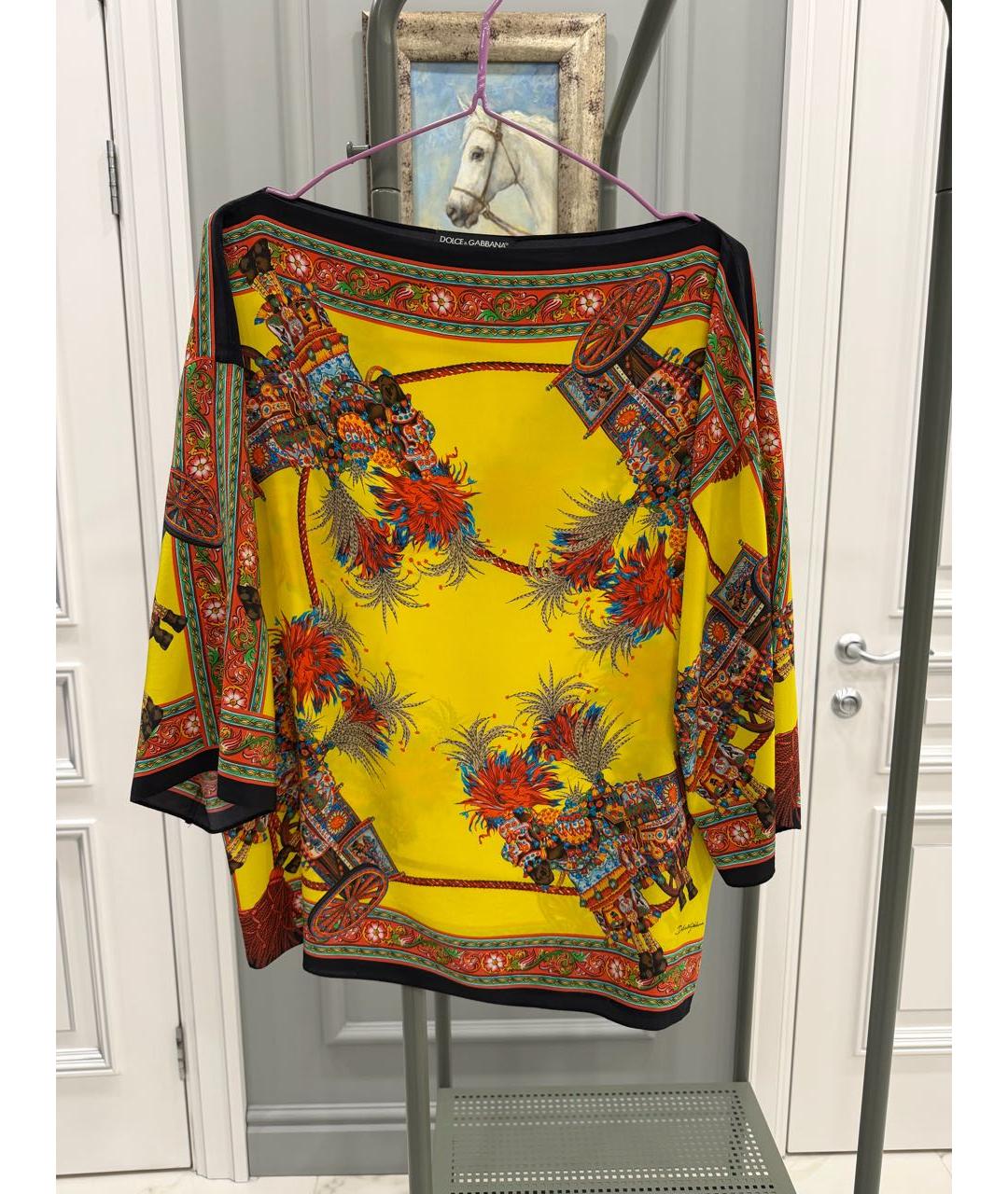 DOLCE&GABBANA Мульти шелковая блузы, фото 6