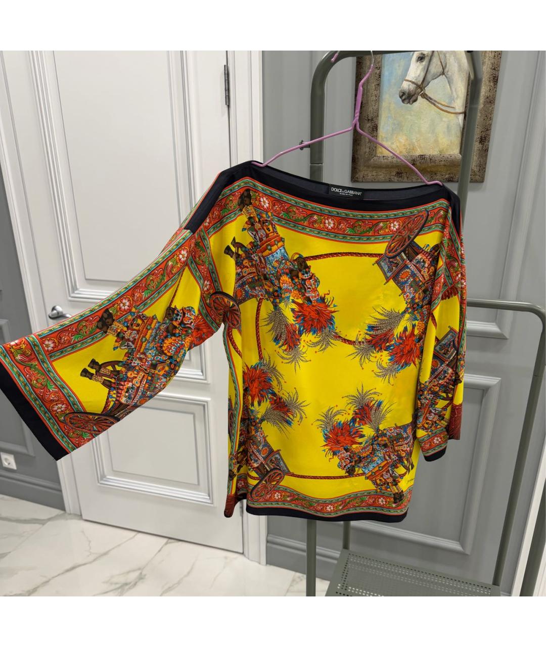 DOLCE&GABBANA Мульти шелковая блузы, фото 4