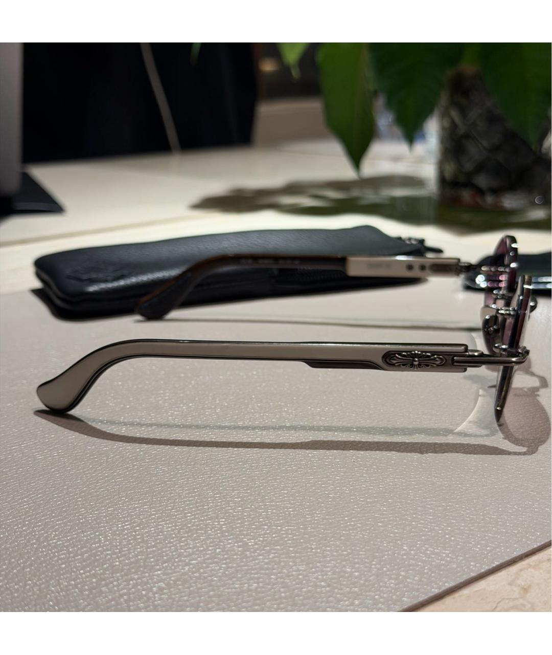 CHROME HEARTS Белые деревянные солнцезащитные очки, фото 4