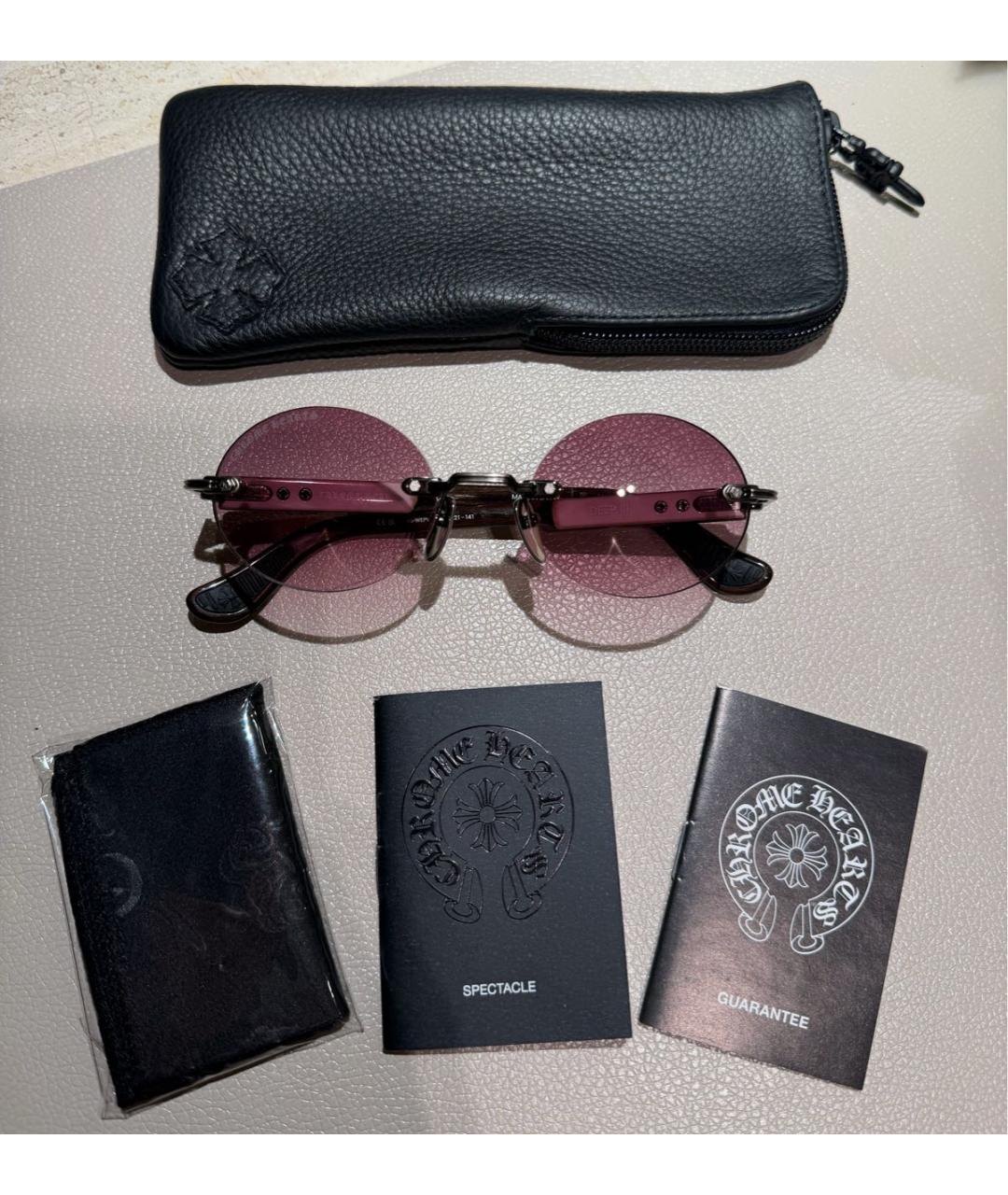 CHROME HEARTS Белые деревянные солнцезащитные очки, фото 7