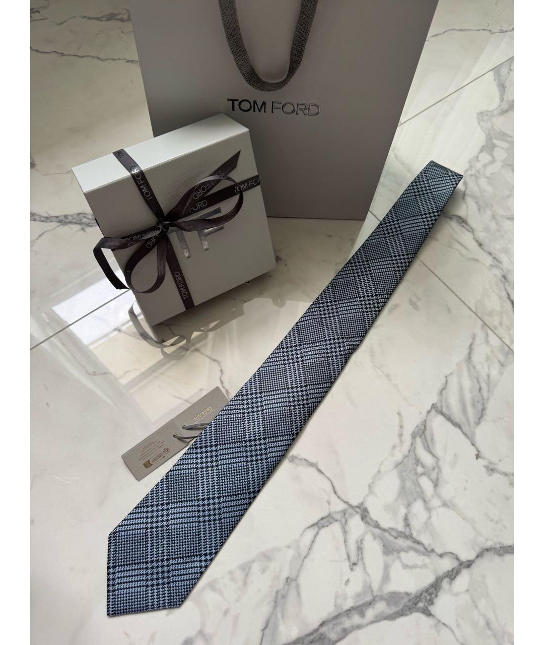 TOM FORD Голубой шелковый галстук, фото 6