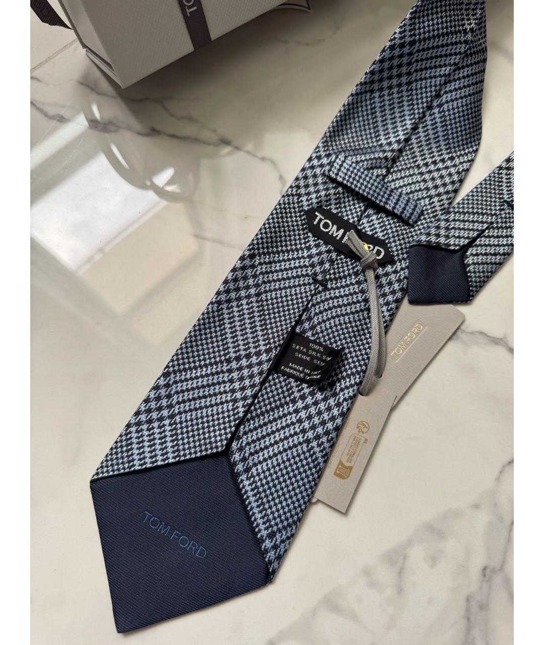 TOM FORD Голубой шелковый галстук, фото 5