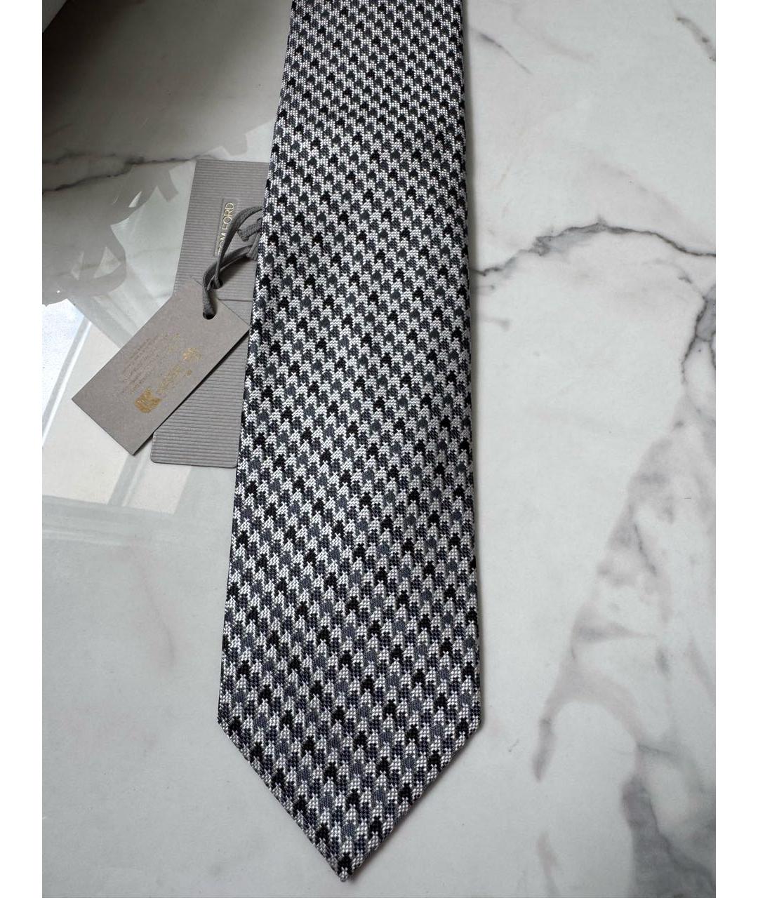 TOM FORD Серый шелковый галстук, фото 2