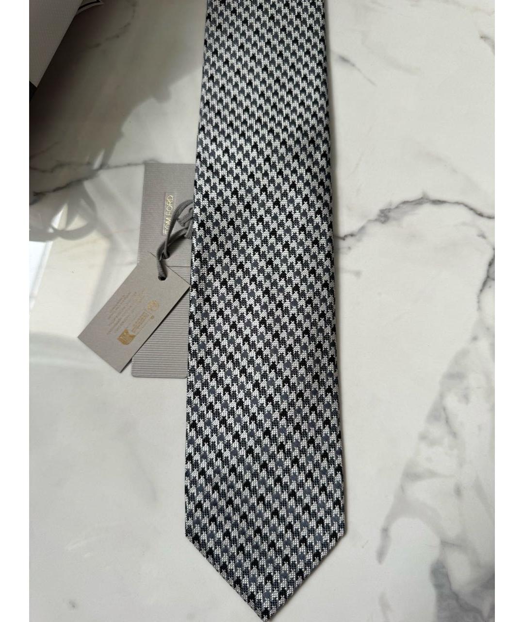TOM FORD Серый шелковый галстук, фото 5