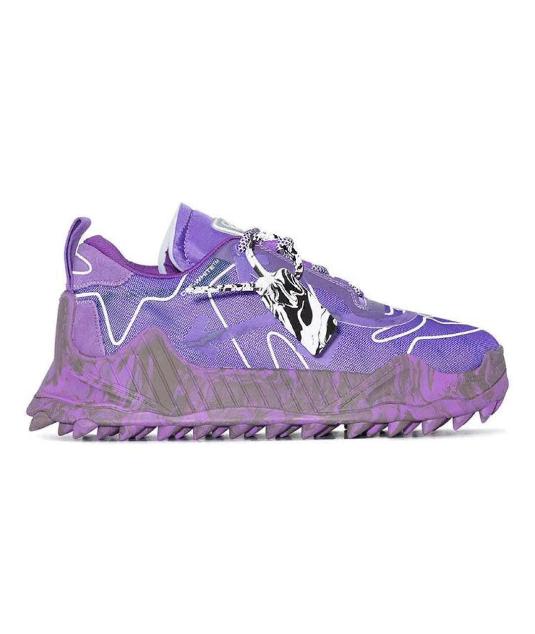 OFF-WHITE Фиолетовые текстильные низкие кроссовки / кеды, фото 2
