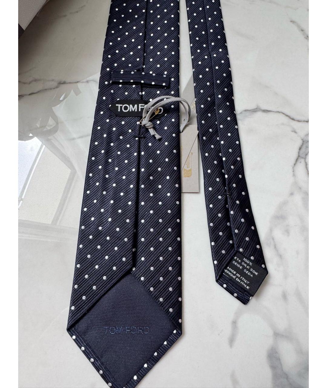TOM FORD Темно-синий шелковый галстук, фото 5