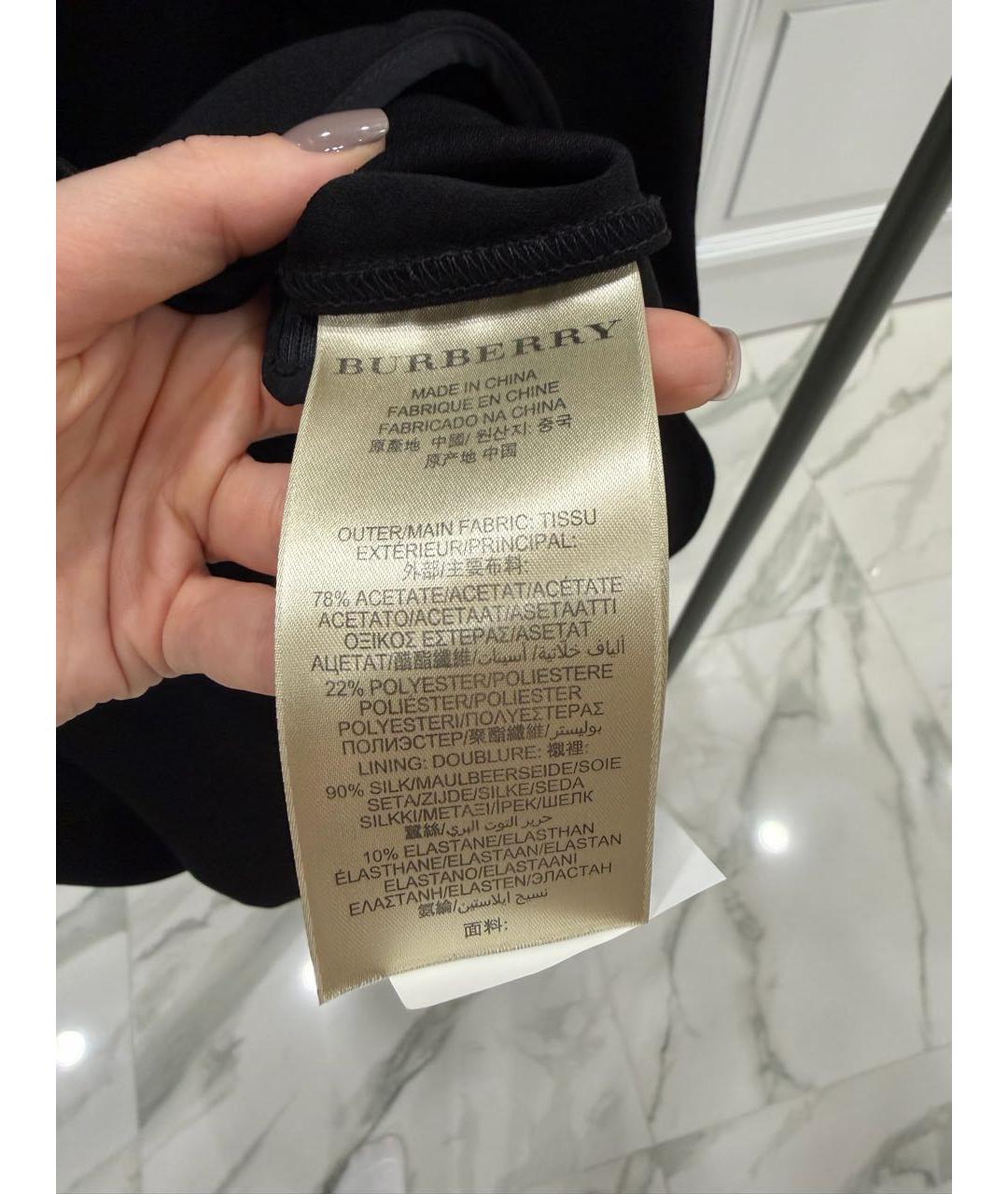 BURBERRY Черное ацетатное повседневное платье, фото 5