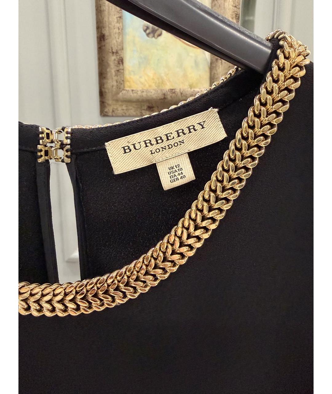 BURBERRY Черное ацетатное повседневное платье, фото 4