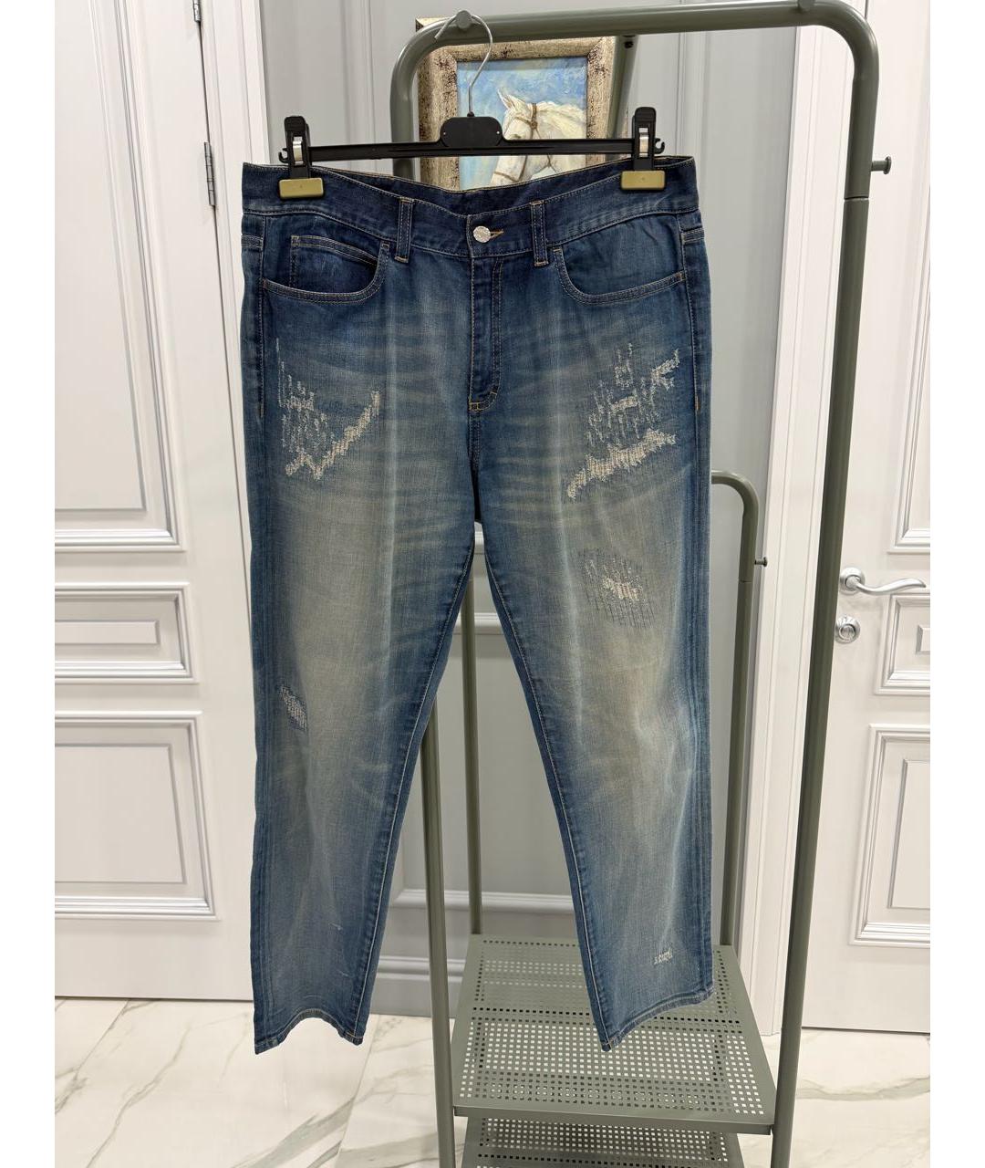 GUCCI Голубые хлопковые джинсы слим, фото 6