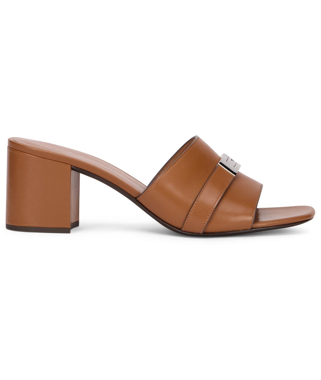 TORY BURCH Коричневые кожаные сандалии, фото 1