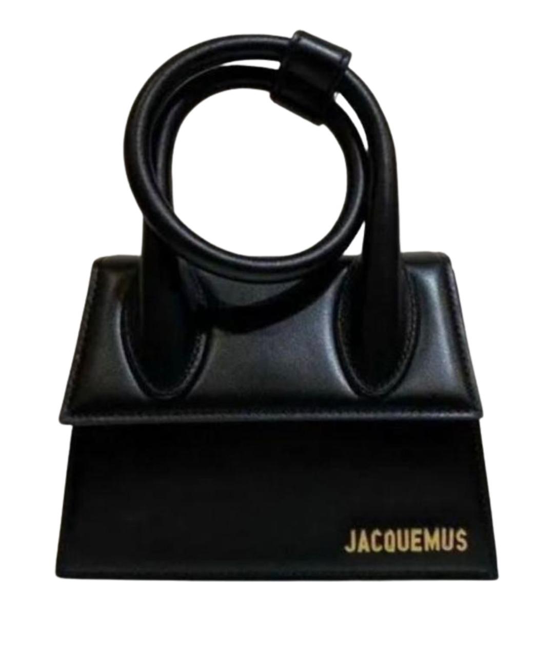 JACQUEMUS Черная кожаная сумка через плечо, фото 1