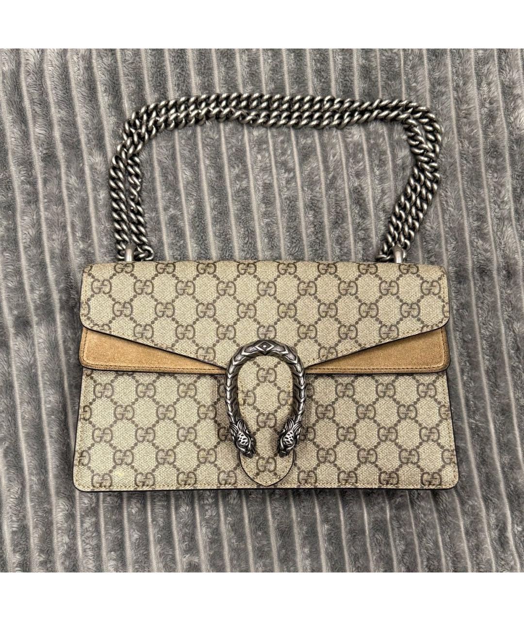 GUCCI Бежевая кожаная сумка через плечо, фото 2