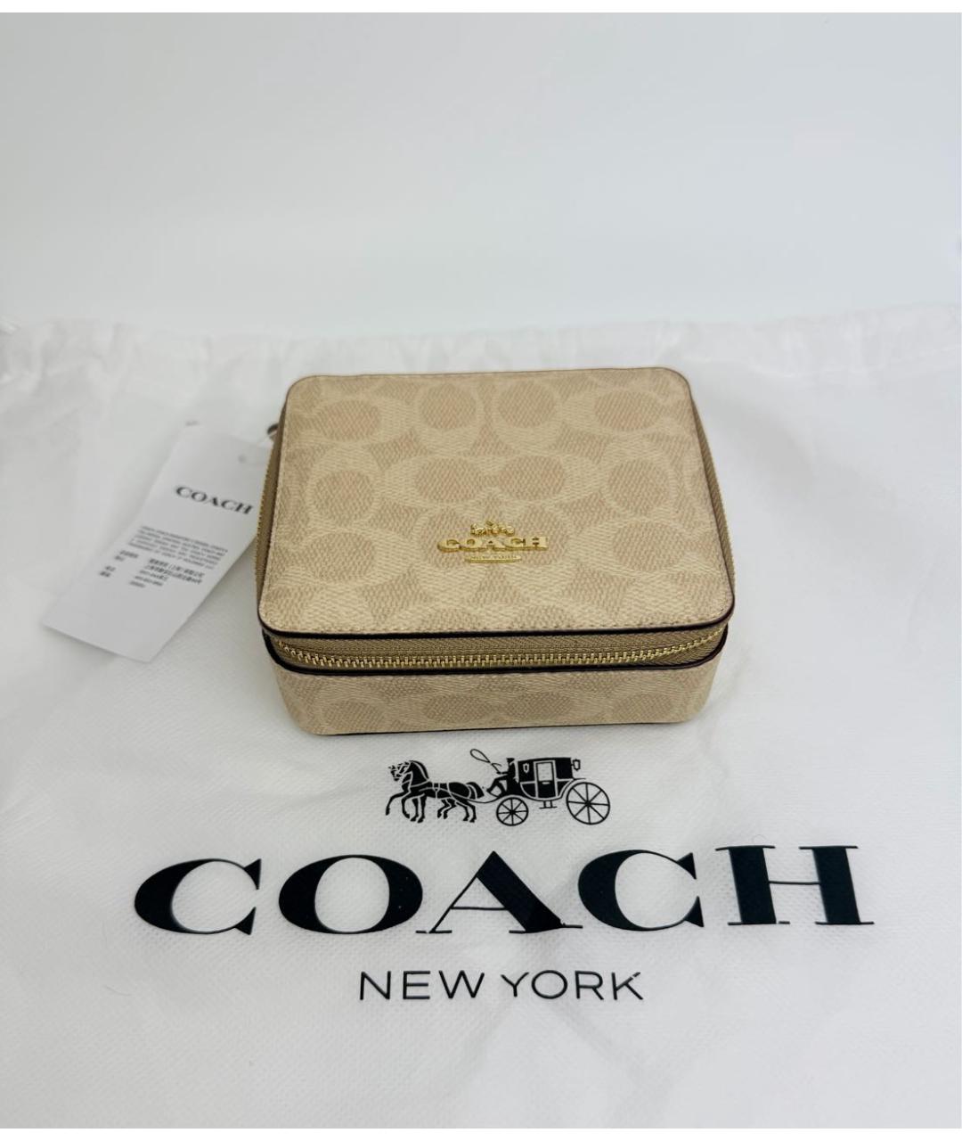 COACH Бежевая косметичка, фото 2