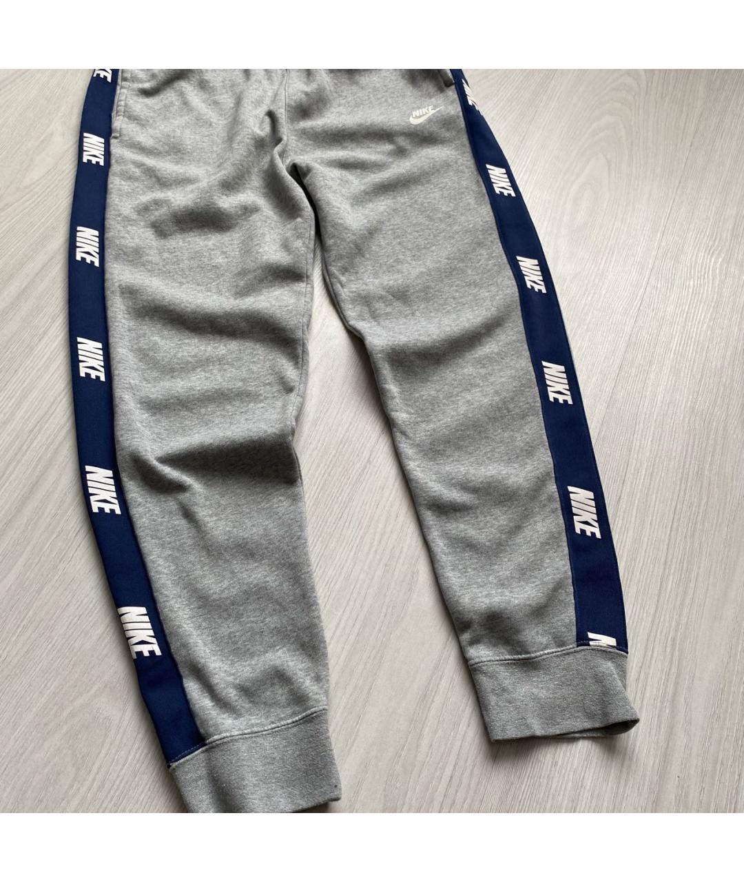 NIKE Серые хлопковые повседневные брюки, фото 4