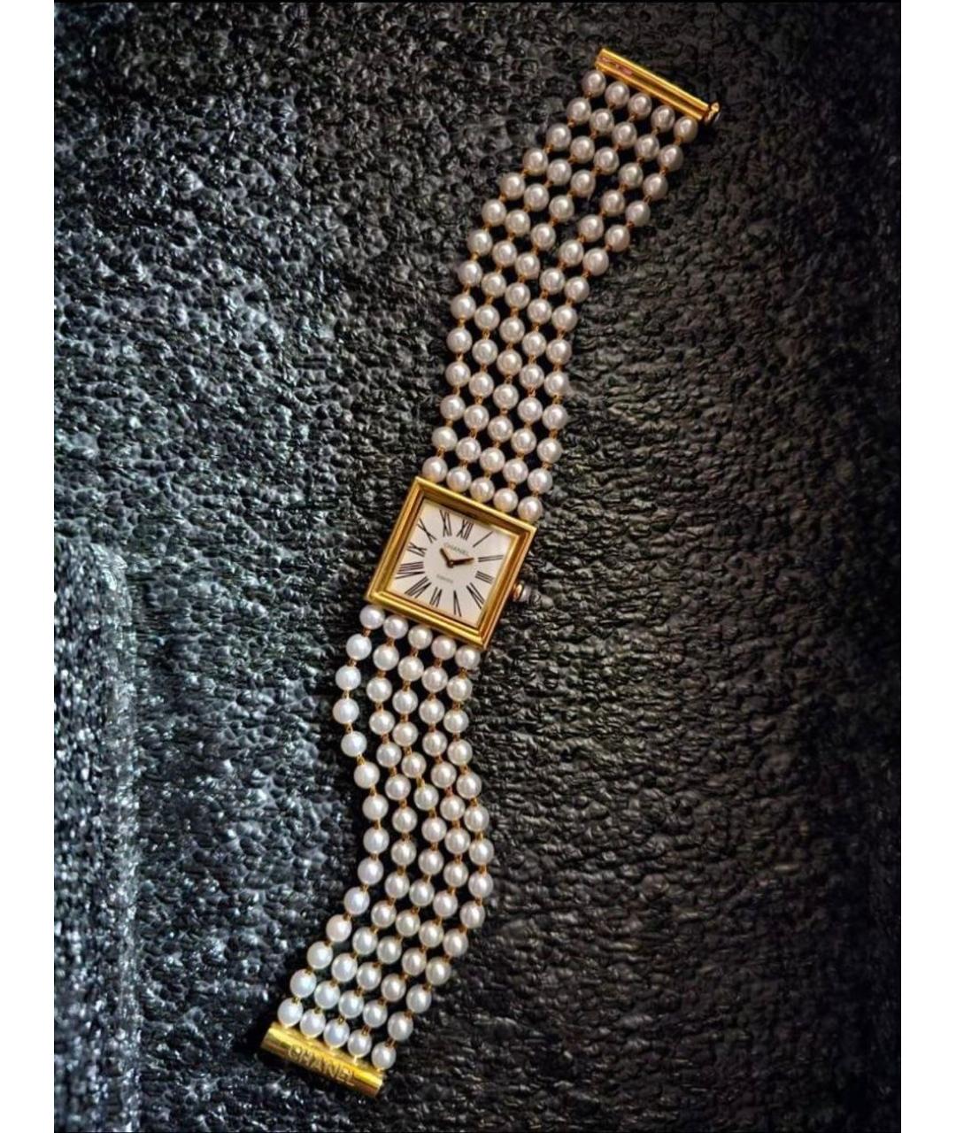 CHANEL Белые часы из желтого золота, фото 4
