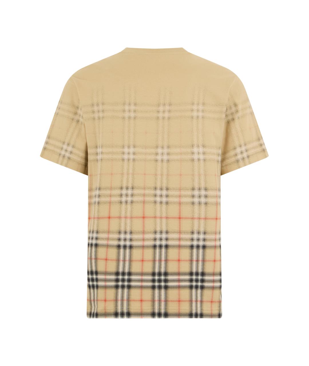 BURBERRY Бежевая хлопковая футболка, фото 2