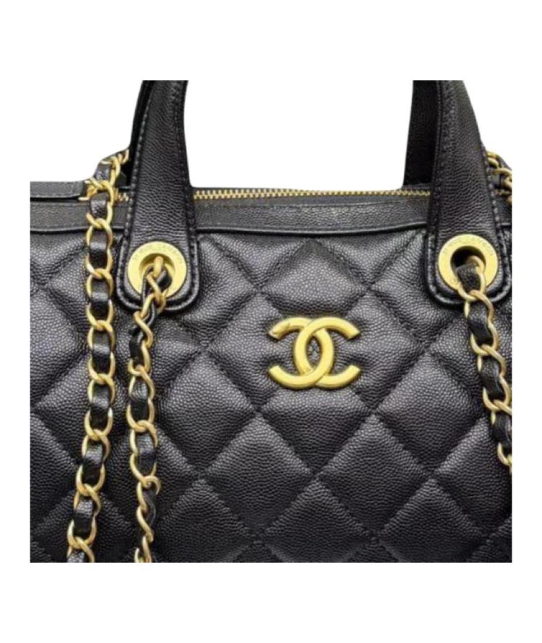 CHANEL Черная кожаная сумка через плечо, фото 4