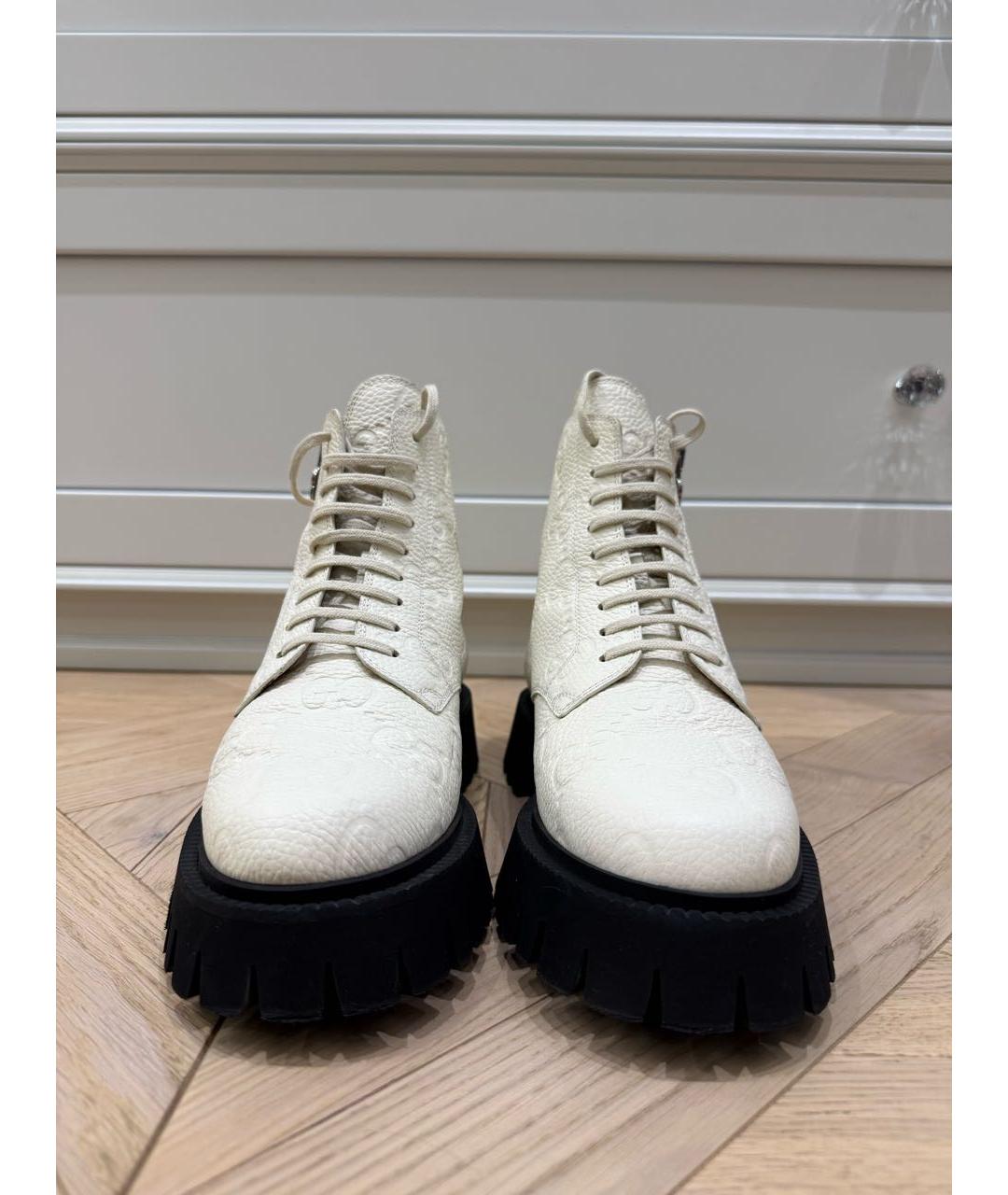 GUCCI Белые кожаные ботинки, фото 2