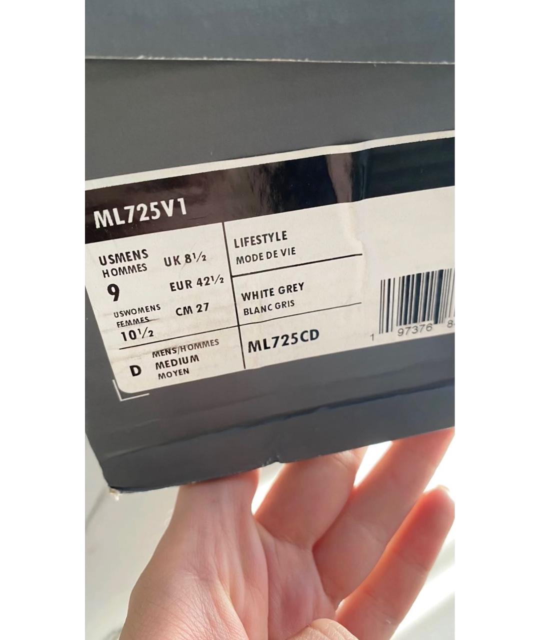NEW BALANCE Белые кожаные низкие кроссовки / кеды, фото 6
