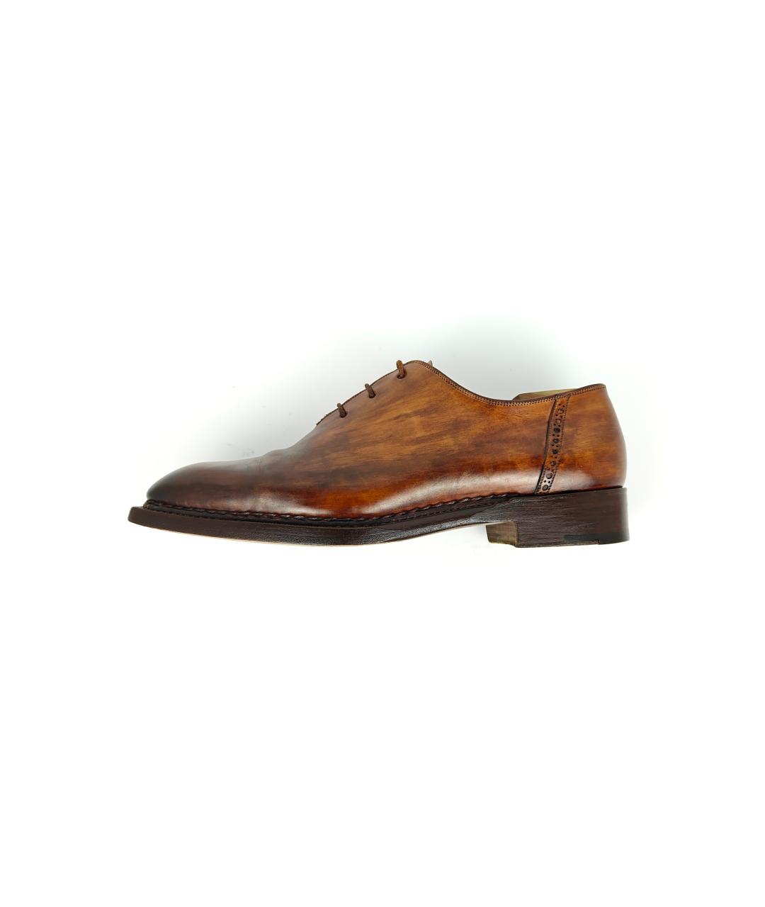 SANTONI Коричневые кожаные туфли, фото 2
