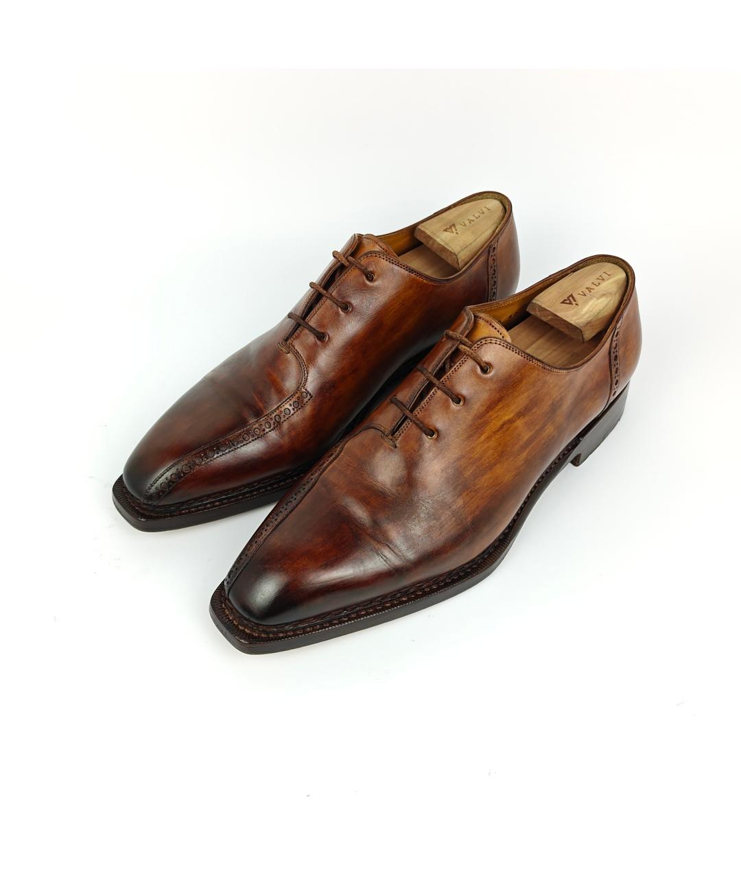 SANTONI Коричневые кожаные туфли, фото 7