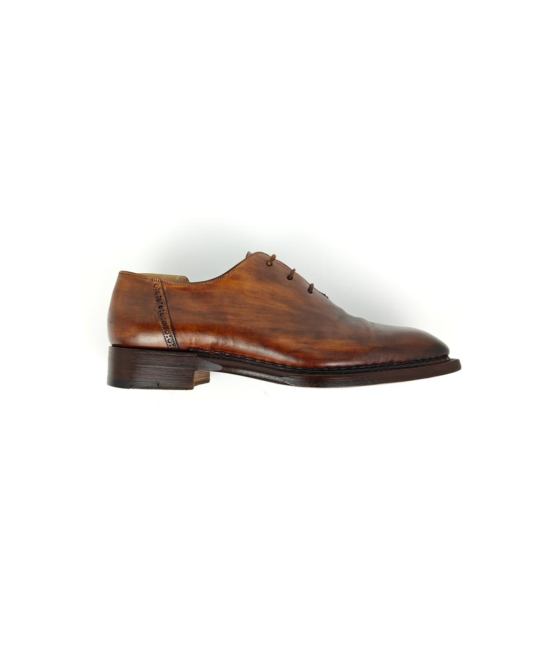 SANTONI Коричневые кожаные туфли, фото 10