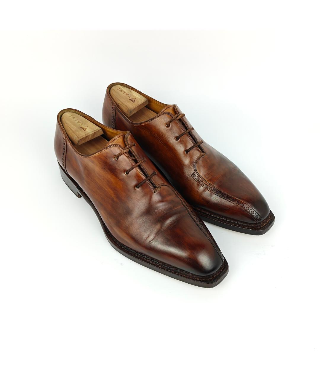 SANTONI Коричневые кожаные туфли, фото 3