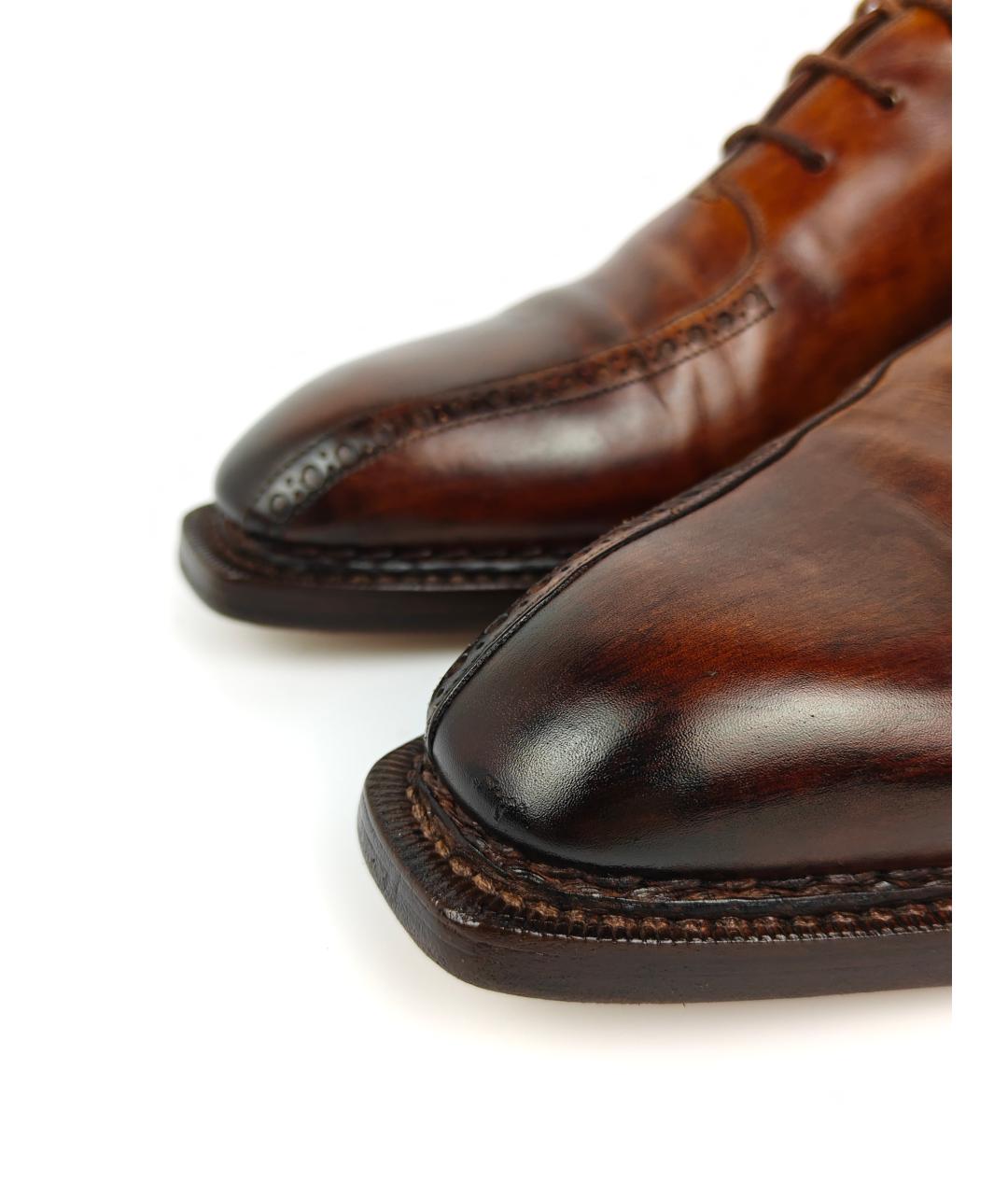 SANTONI Коричневые кожаные туфли, фото 8